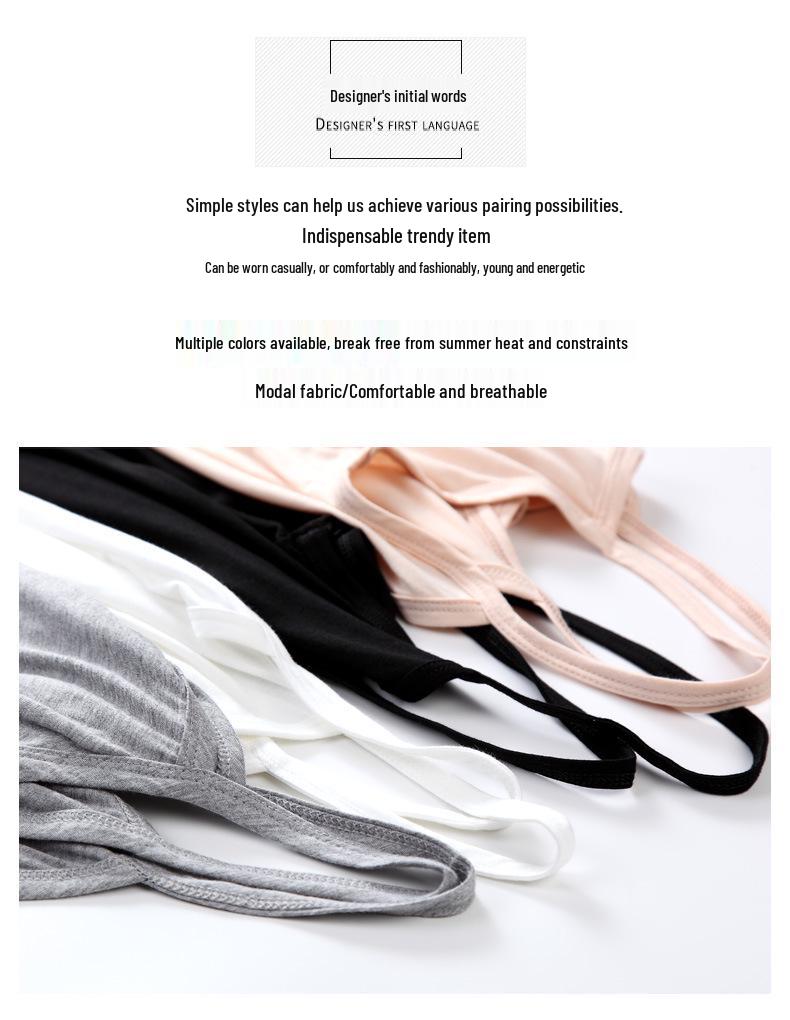 Women's 2025 Modal Long Camisole Dress: Summer Vest, Inner Layer Base, Black, for Spring and Autumn
