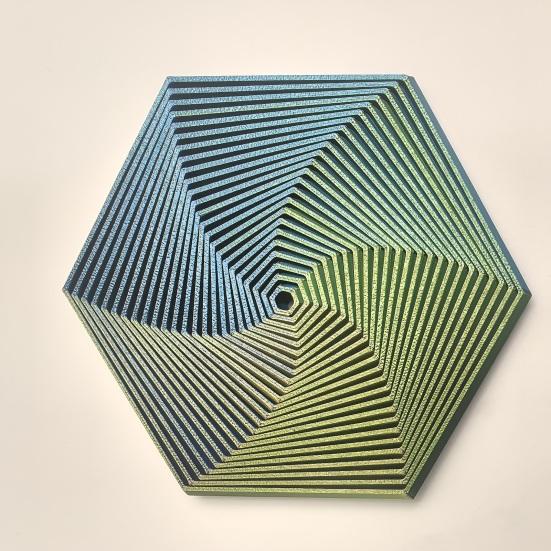 3D Printed Fractal Fidget Hexagon Stress Anxiety Relief Desk Spinning Toy Kids Adults