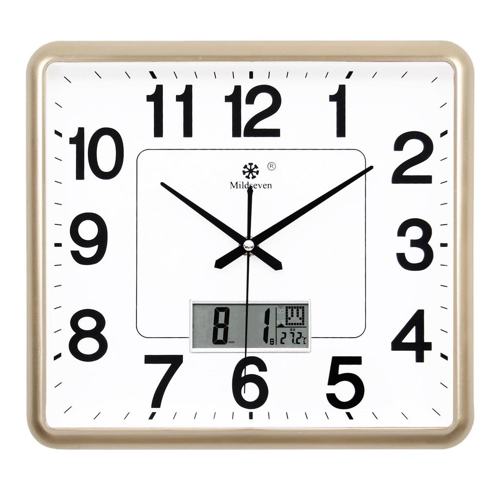 Бесшумные Квадратные Настенные Часы с Кварцевым Механизмом и Вечным Календарем - Креативный, Модный Арт-Дизайн для Гостиной