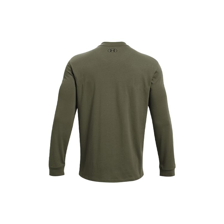 Under Armour Спортивный пуловер с круглым вырезом, прямая футболка с длинными рукавами, мужские топы, приглушенно-зеленый 1367967-390