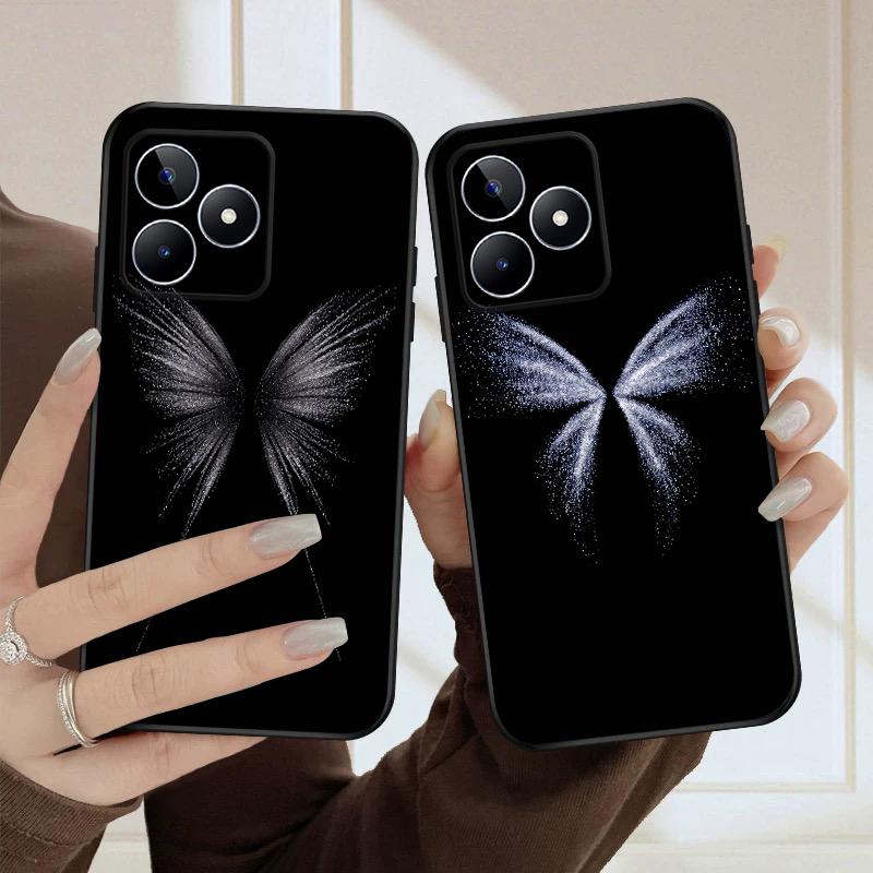 Белая бабочка Для Oppo Realme 11 12X 12 14 Pro Plus 5G 8 C 55 63 65 51 53 67 75 4G GT2 7 Note 7 50 силиконовый мягкий чехол для телефона