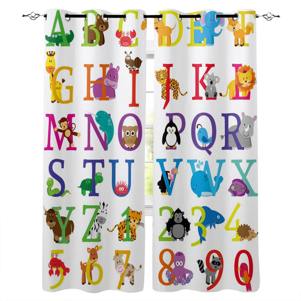 Спальня Кухня Шторы Мультфильм Зоопарк Животные Коллекция Джунгли Ребенок Оконные Шторы Шторы для Гостиной Декоративные Элементы