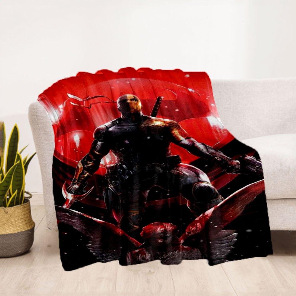 Deathstroke Wallpaper HD Free Download Blanket Flannel Throw Blanket for Sofa, Bed, Travel, Camping, Office, Couch, Chair