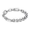 Silver Plated Brass Bracelet Me Pearl Chain Link Bracelets for Women Fine Gift Jewelry Fit for Charms 2022 New Me Collection