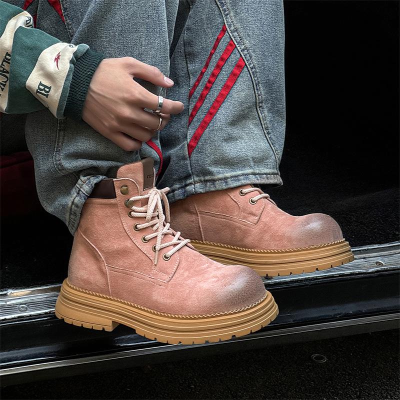 Высокие ботинки Мартин мужские 2025 осень и зима новые ботинки цвета ревеня британские ретро короткие ботинки рабочие ботинки 2501-J
