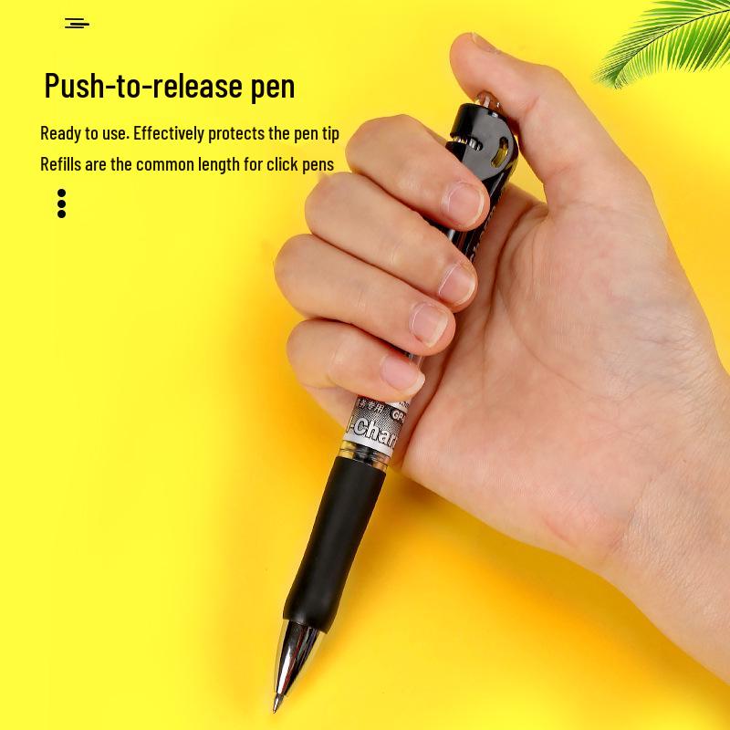 Набор из 100 стержней для черной гелевой ручки 0,5 мм - На водной основе, Шариковый наконечник, Нажимной механизм, Совместимы с красной ручкой