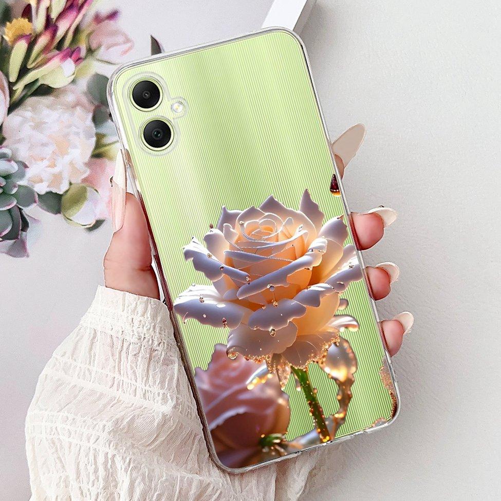 Чехол для Samsung A05 Прозрачный Милый Кот Модный Цветочный Крутой Расписной Задний Чехол Для Телефона Samsung Galaxy A05 SM-A055F SM-A055M