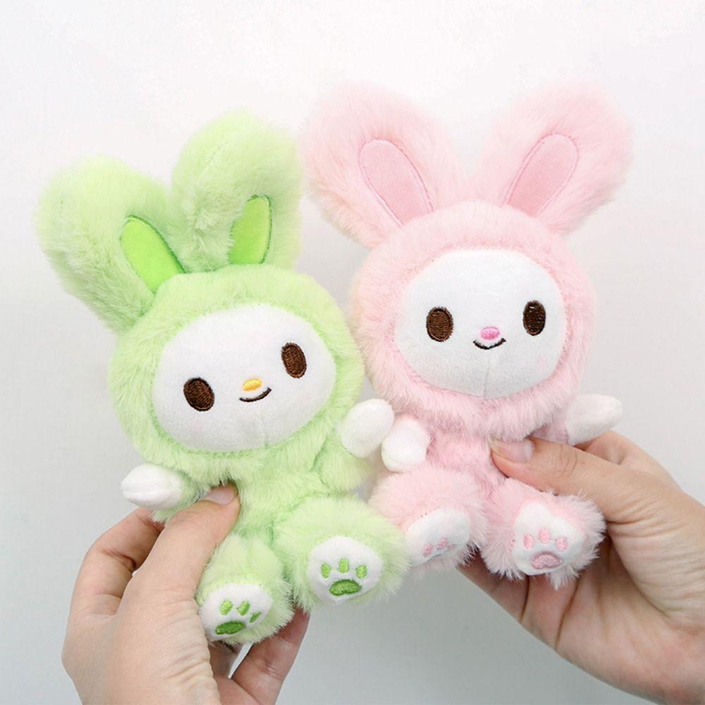 Cartoon Small Animal Keychain Stuffed Car Key Ring Fashion Rabbit Plush Dolls Pendant Students