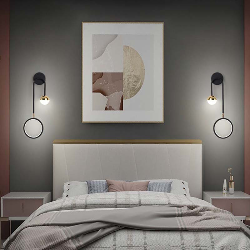 Скандинавский простой роскошный спальня прикроватная лампа творческая личность гостиная фоновая стена тумба под телевизор прикроватные лампы