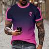 Men's Casual Short Sleeved T-shirt with Round Neck KING Pattern Printed Top T-shirt for Men's Street Wear