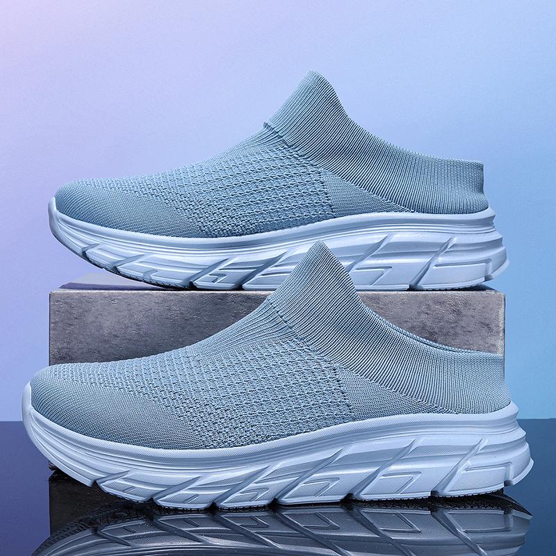 Fashion Men Half Slippers Mesh Breathable Casual Shoes Lightweight Man Loafers Summer Outdoor Non-slip Mens Walking Sneakers