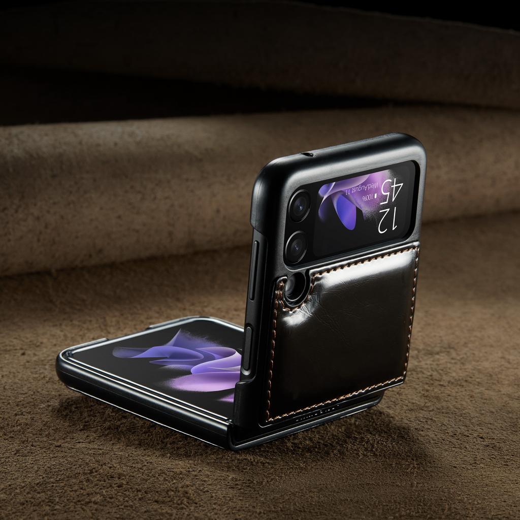 Кожаный чехол с защитой от отпечатков пальцев для Samsung Galaxy Z Flip 3 Flip4 Flip 4 5g Flip3 модный защитный чехол для мобильного телефона