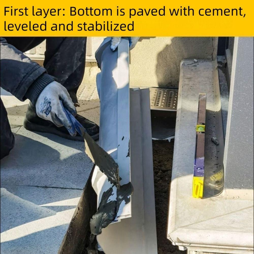 Полимерный дренажный желоб Сверхпрочная однорядная решетка Готовый дренажный канал U-образный желоб Крышка из нержавеющей стали Линейный водоотвод