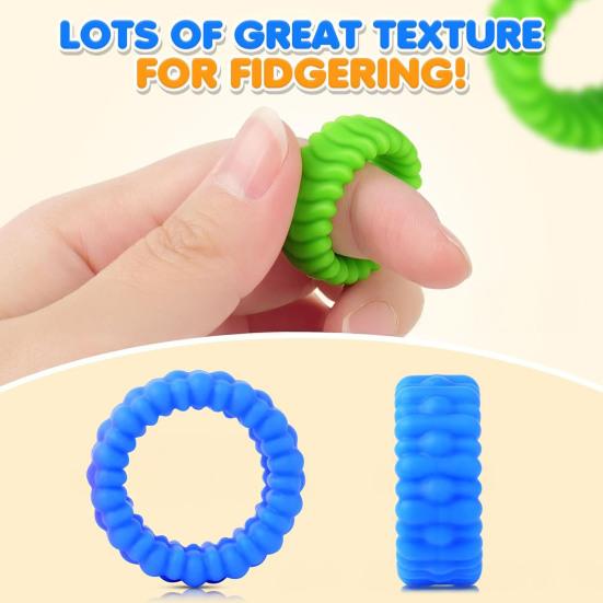 6/18 шт. Силиконовое сенсорное кольцо, игрушка для снятия стресса, текстурированный круг, игрушка-нервозность, портативная