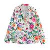 2025 Spring/Summer Women's Floral Turn-Down Collar Long-Sleeve Casual Shirt