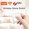 Tuya Wifi ZigBee 2 Gang беспроводной пульт дистанционного управления переключателем сцен контроллер с питанием от батареи устройство управления приложением для автоматизации