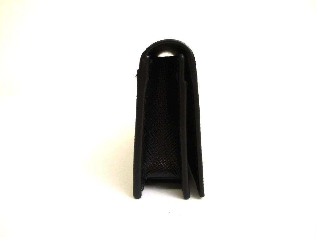 Оригинальный черный кожаный картхолдер PRADA Saffiano #a929 Восстановленный