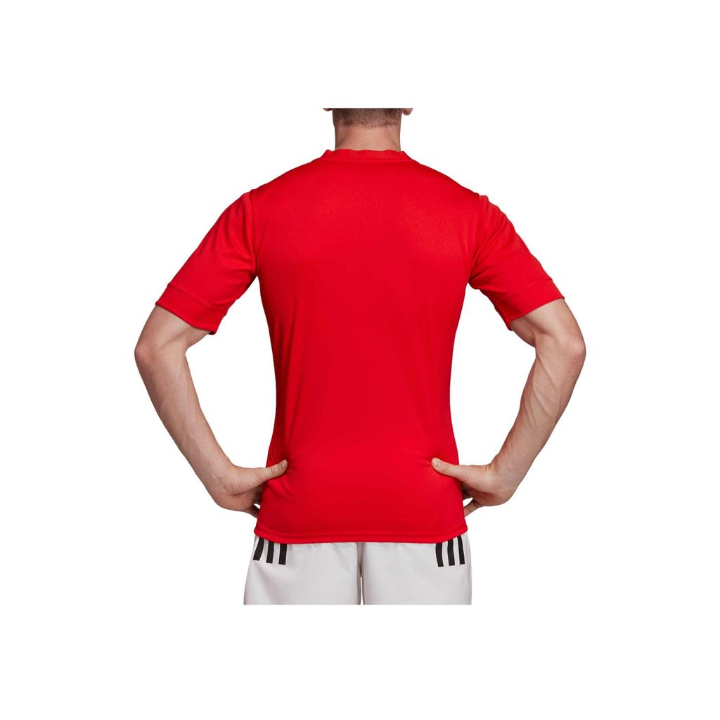 Adidas Футболка мужская с коротким рукавом, полосатая, быстросохнущая, тяжелая, в американском винтажном стиле, с принтом логотипа, топы, красная FK0784