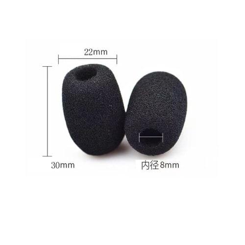Set of 10 Microphone Sponges, Loudspeaker Noise Reduction Microphone Sponges, Headset Intercom Microphone Windscreen Covers, 5mm Inner Diameter, High-