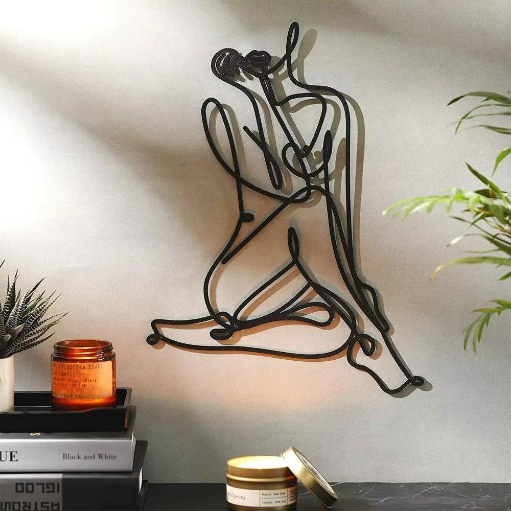 Minimalist Female Body Wire Art Decor Abstract Metal Woman Shape Wall Decor Elegant and Modern Design for Adding a Unique Touch