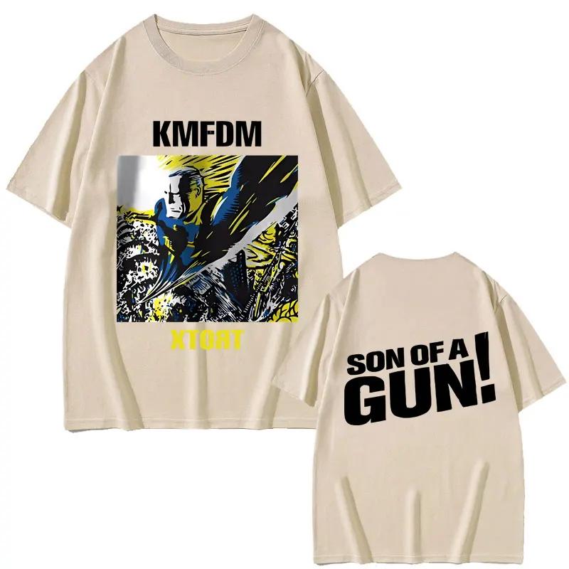 Лето 2026 Рок-группа KMFDM XTORT Двусторонняя Печать Мужская Мода Чистый Хлопок Ретро Готический Уличный Повседневный Свободный Футболка
