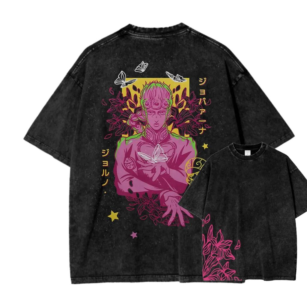 Vintage JoJos Bizarre Adventure Anime Character Graphic T Shirt for Men 100 Cotton Oversized Streetwear 2026 New
