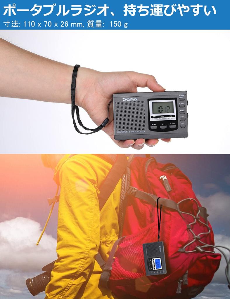 ZHIWHIS маленькие широкополосные FM высокочувствительные часы с батареей для предотвращения стихийных бедствий, горизонтальные, для японского языка, руководство по эксплуатации, гарантийный талон в комплекте