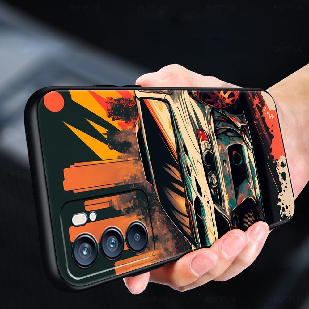 Спортивный автомобиль JDM Tokyo drift Чехол Для Oppo Find X6 Pro X5 A54 A53 A52 A9 A15 A95 A17 A16 A76 A74 A57 Reno7 Reno6 Pro Plus 5G Обложка