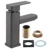 G1/2in Thread Stainless Steel Matte Surface Basin Water Faucet Bathroom Hot Cold Water TapSquare
