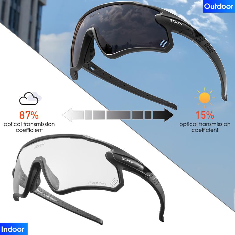 SCVCN Фотохромные Велосипедные Очки MTB Езда Бег Солнцезащитные Очки UV400 Поляризационные Рыболовные Очки Мужские Женские Велосипедные Очки