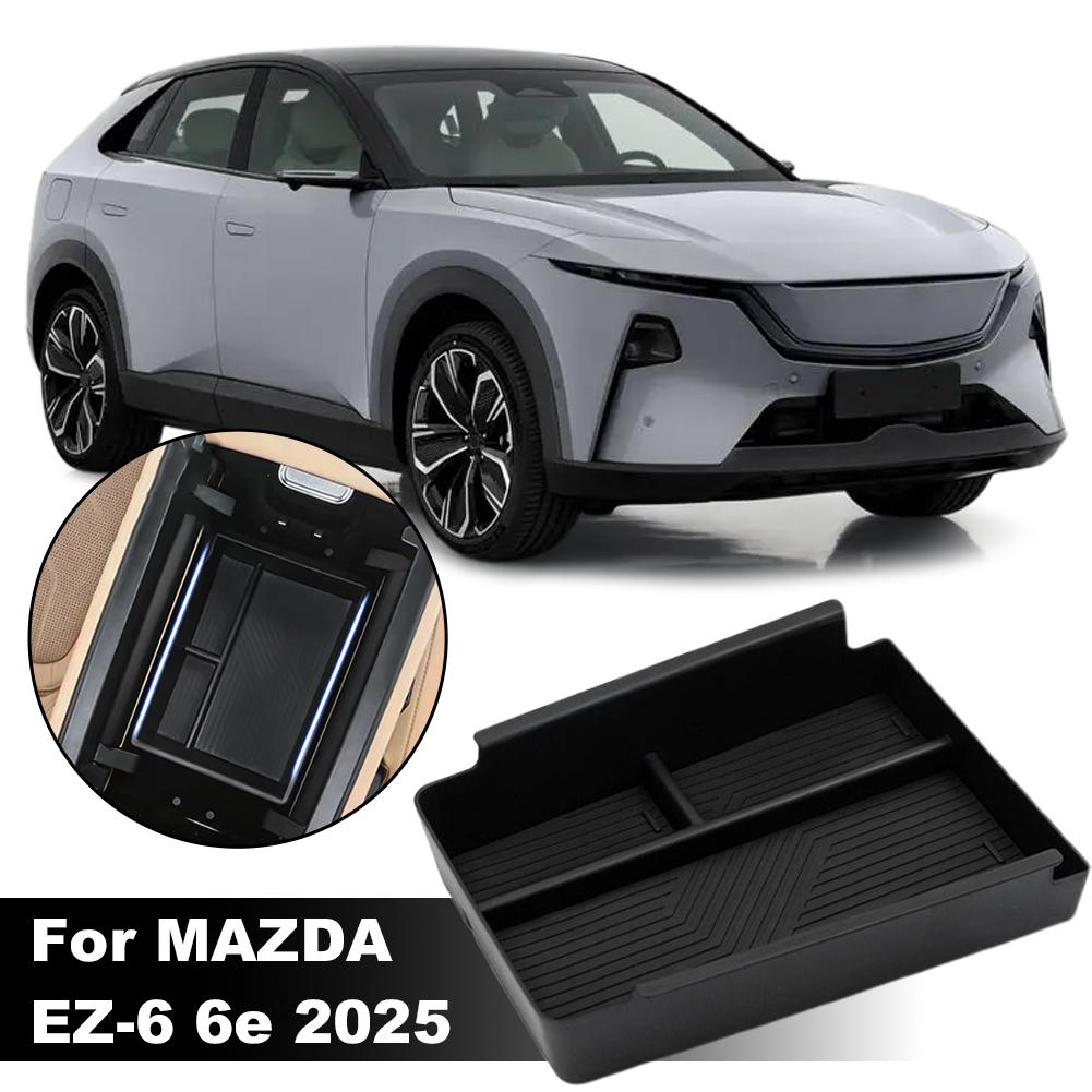 Для MAZDA EZ-6 6e Центральный подлокотник-бокс для хранения, Беспроводная зарядка, Силиконовая подкладка, С аксессуарами для автомобиля, Модификация