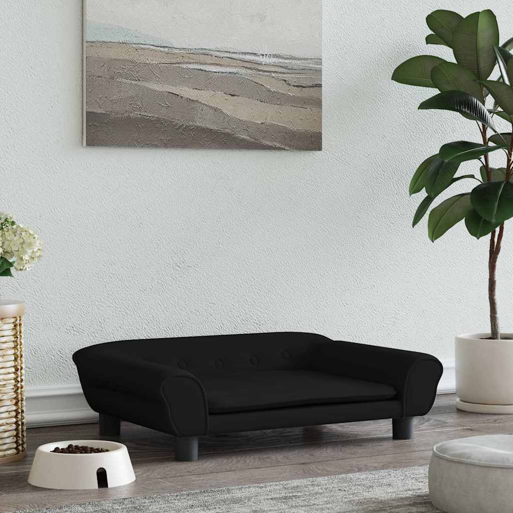 Dog Bed Black 70x48x22 cm Velvet