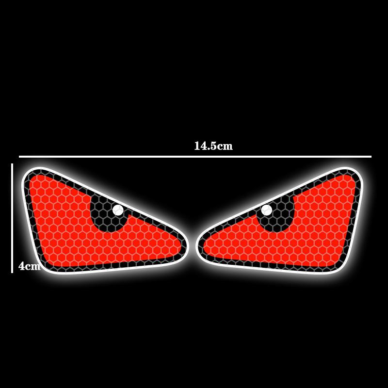 Ухмыляющиеся глаза светоотражающие наклейки для мотоциклов, предупреждающие о безопасности, декор для мотоцикла, скутера, лобового стекла, шлема, заднего кофра, наклейки, аксессуары