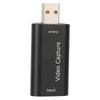 Видеозахват Мультимедийный интерфейс высокой четкости USB2.0 Видеокарта записи для OBS VLC Amcap(черный )