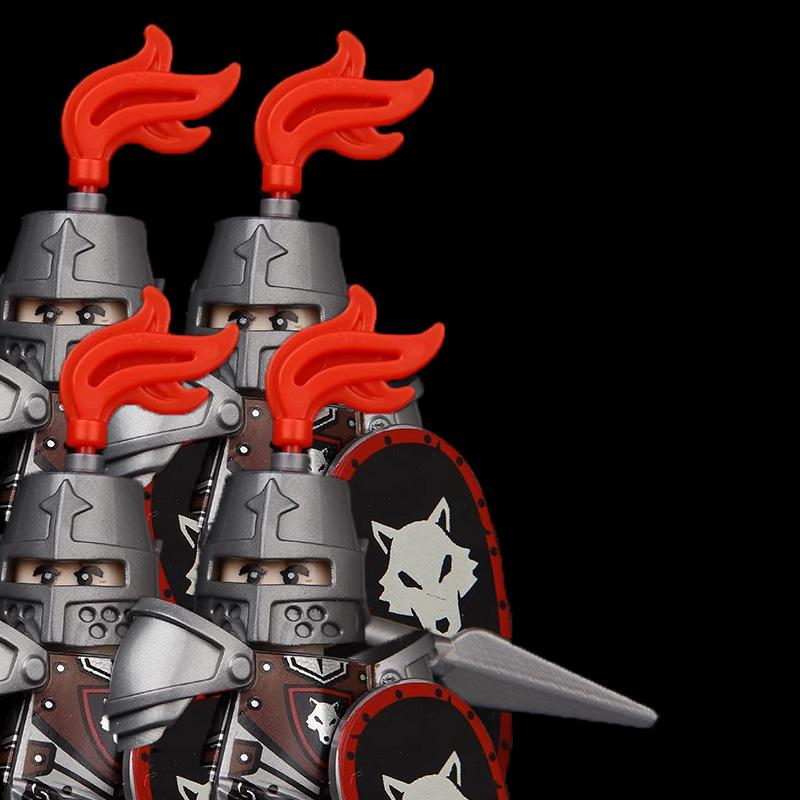 Средневековый Солдат Рыцарь Фигурка MOC Строительный Блок Зеленый Дракон Замок Пехота Орки Пират Римская Кавалерия Оружие Игрушки Подарки D122