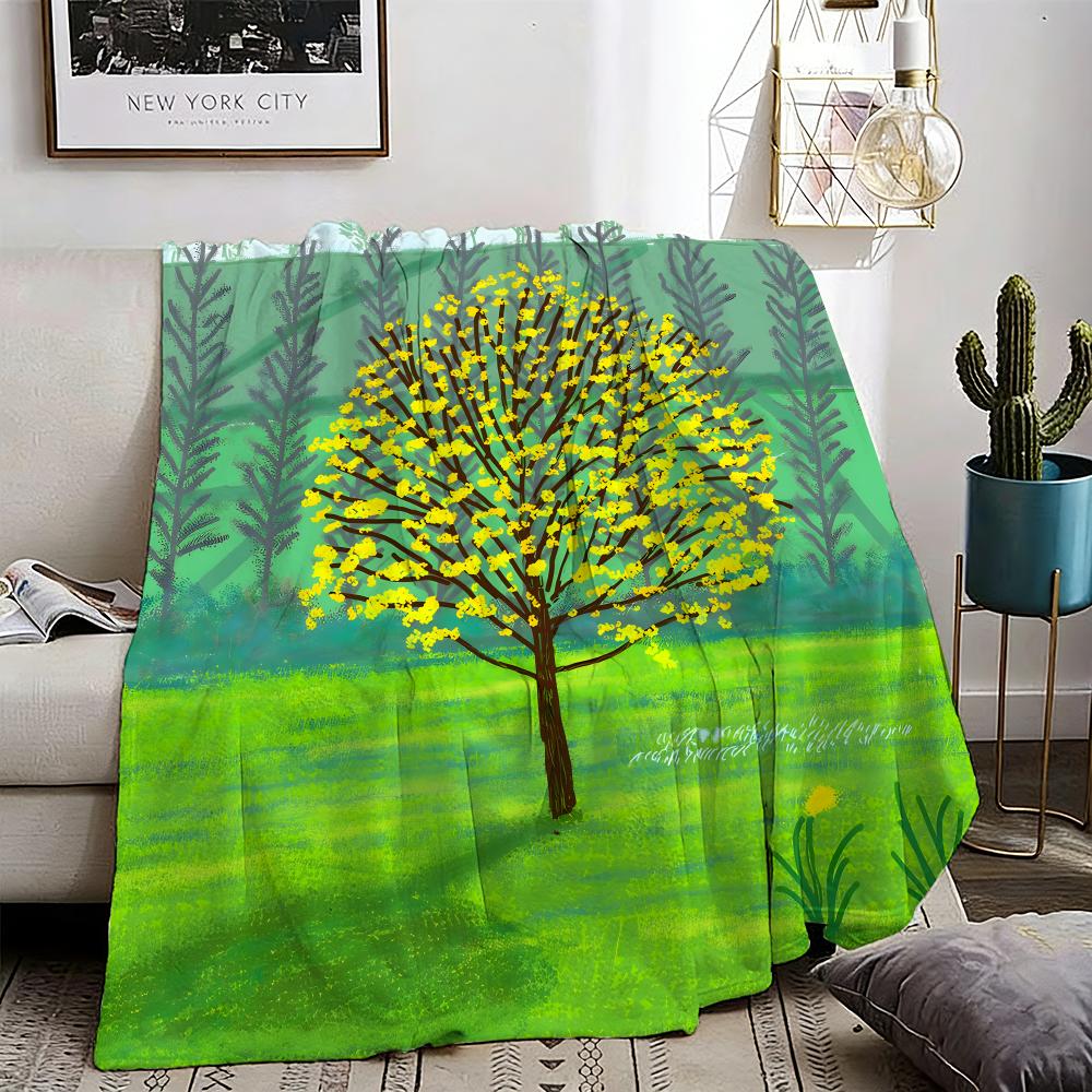 David HoCKney Art Prints Throw Lightweight 240g Flannel Blanket Soft Skin-friendly for Summer Cooling