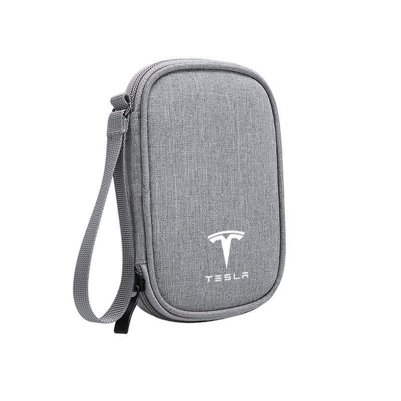 bfxhr7 Car Data Cable Storage Bag Waterproof Organizer Box For Tesla Model 3 S Y X Cybertruck Juguete Roadster Bonina Coil Emblem LOGO