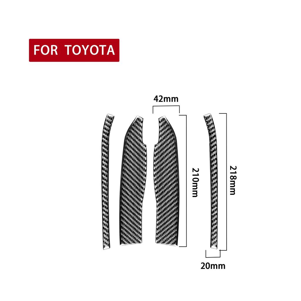 4pcs Car Center Console Panel Decor Sticker Carbon Fiber for Subaru BRZ Toyota GT 86 2016- Automotive Interior Accessories