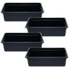 Thunder Group Глубина сковороды для еды 150 мм Набор из 4 штук Пригодный для мытья в посудомоечной машине Прочный поликарбонат Коммерческий Черный 1/1 PLPA8006BK-4S