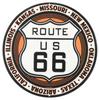 Винтажное металлическое настенное панно Route 66 для гаража, бара, дома 20x20 см
