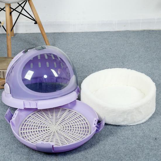 Переноска для домашних животных Space Capsule с подушкой, маленькая дышащая переноска для собак и кошек весом до 10 фунтов, устанавливаемая в автомобиль