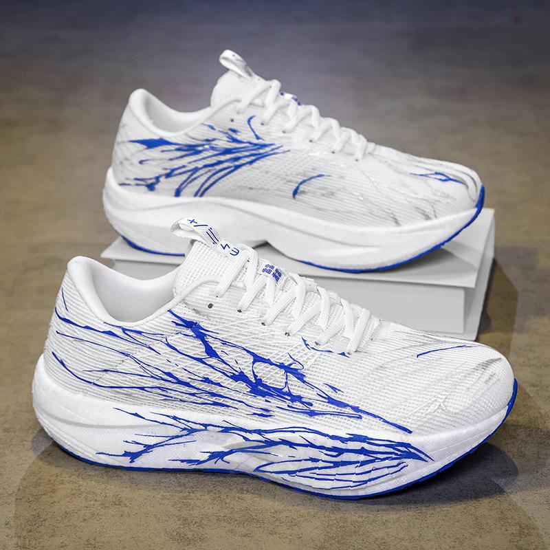 Heartbeat Sixth Generation Boys Carbon Board Running Shoes Older Children Ultra-light Shock-absorbing Sports Shoes Student Racing Running Shoes Re