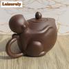 320ml Handmade Yixing Purple Clay Teapots Handmade Monkey Longevity Peach Pot Raw Ore Purple Mud Kettle Chinese Zisha Tea Set