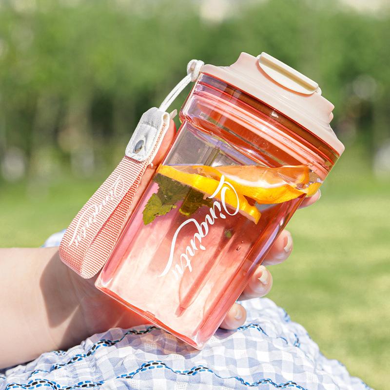Water Cup Female High-value Coffee Cup Student Large-capacity Portable Sports Cup Male Plastic Cup