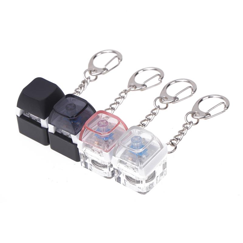 Mechanical Switch Keychain With Led Light Keyboard Key Chain Fidget Toy Keycap Stress Relief Novelty Toys Fidget Button Keyring