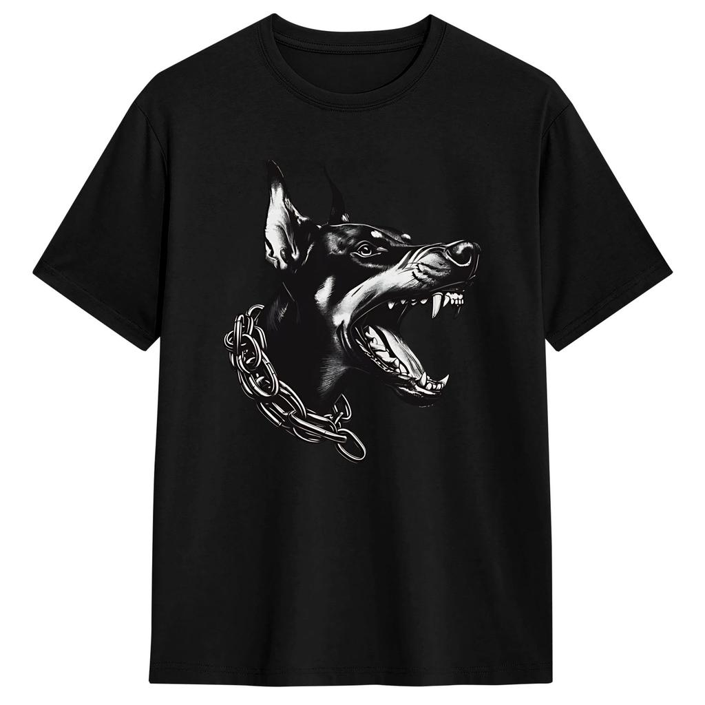 Boxer Head Cotton T Shirt For Men Summer  Y2K Retro TShirts Crew Neck Hip Hop Tees Big Size Print Tops