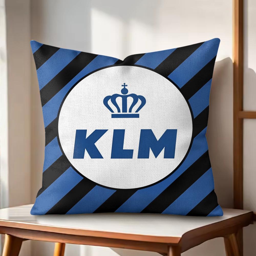 KKlm RRoyal Dutch Airlines Наволочка Натуральный Лен Органическая Ткань Двусторонняя Печать Подушки для Дивана Декор для Дома