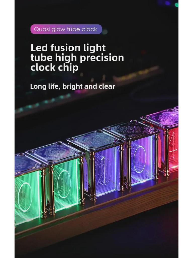 Часы Nixie с имитацией RGB-ламп - ценное украшение для рабочего стола для игровых комнат