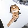 Автомобильные 3D забавные наклейки с изображением кошки или собаки, наклейки на тело, царапины, авто наклейки
