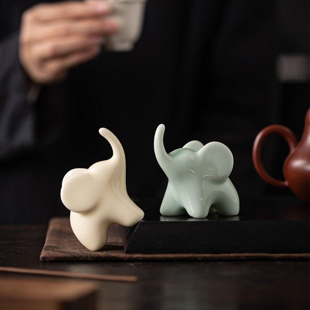 Luxury Style Elephant Ceramics Crafts Model Modern Art Animal Feng Shui Decor Office Accessories